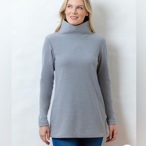 Dudley Stephens Cobble Stone Turtleneck Gray Terry Fleece Size Small
